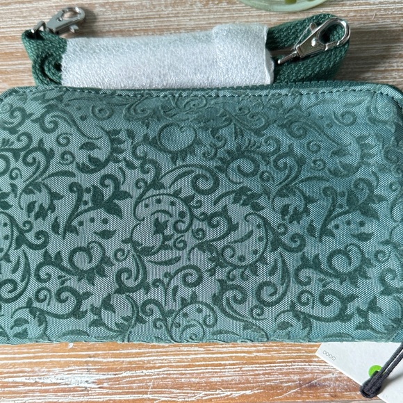 Kipling Crossbody Dark Green Floral Wallet - Picture 5 of 8